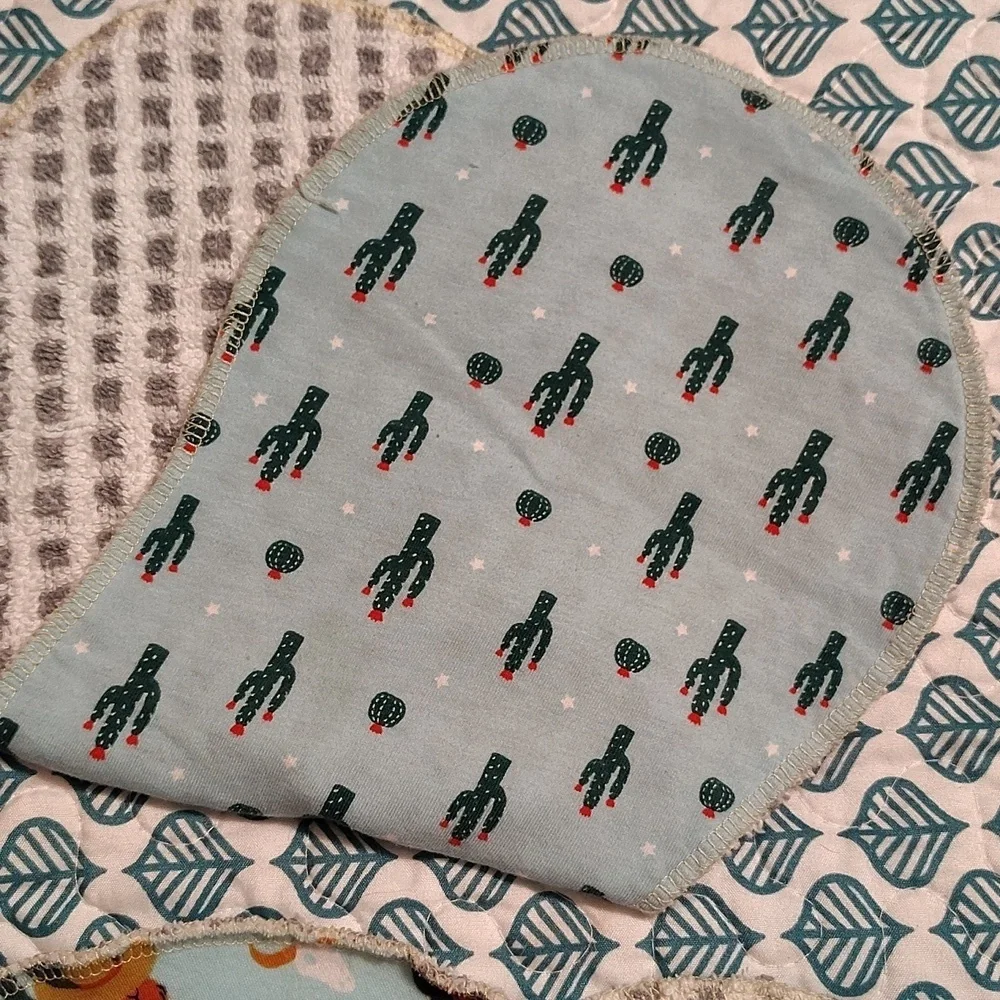 Set Of 4 Burp Clothes Western Cowboy Mouse And Cactus